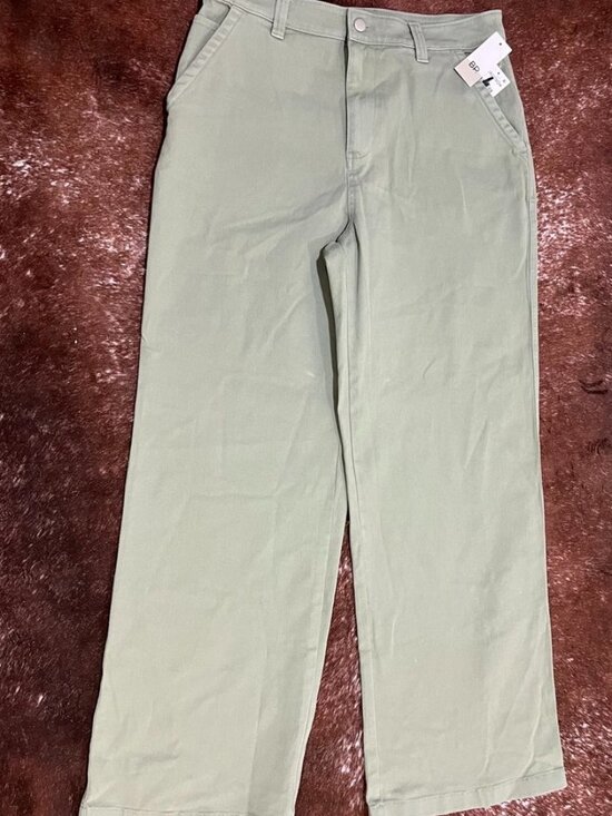 BP High Waist Wide Leg Stretch Twill Pants Green Halo Sage Women’s 12 - Picture 6 of 12